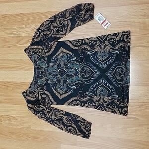 INC International Concepts Paisley Print Top XS